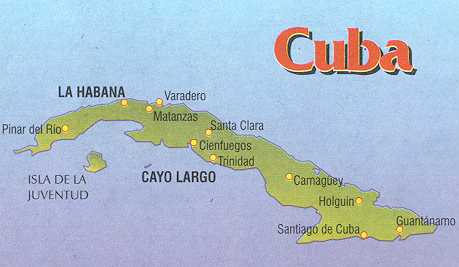 A map of the Islands of Cuba